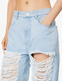 Dion Lee Frayed Cut-out Straight Mid-rise Jeans 9 Dion Lee Frayed Cut-out Straight Mid-rise Jeans -Selfridges Store R04181839 CYAN ALT04