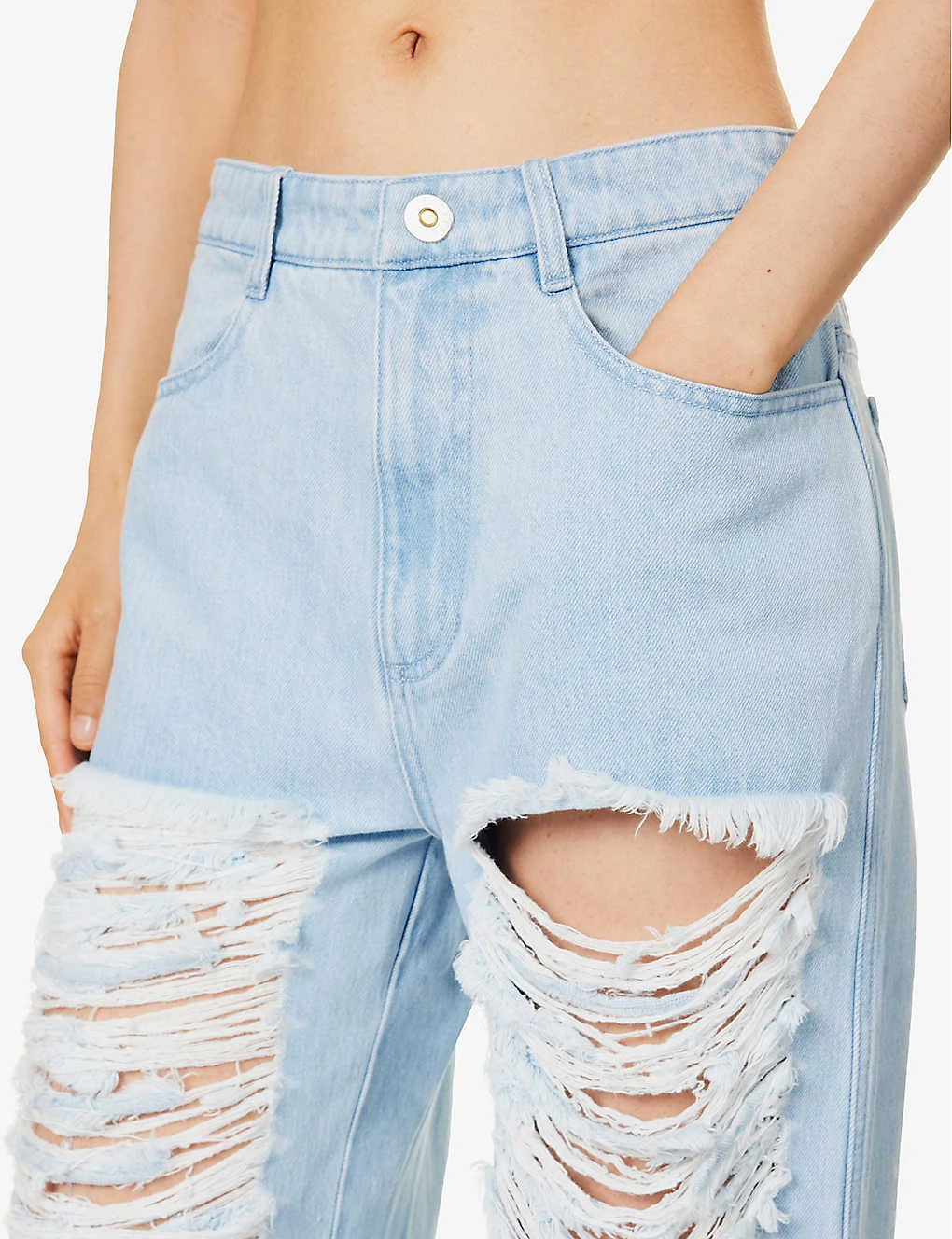 Dion Lee Frayed Cut-out Straight Mid-rise Jeans 5 Dion Lee Frayed Cut-out Straight Mid-rise Jeans - Image 5