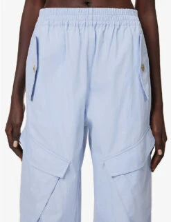 Dion Lee Wide-leg Mid-rise Cotton Cargo Trousers -Selfridges Store R04181852 GLACIER ALT04