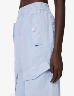 Dion Lee Wide-leg Mid-rise Cotton Cargo Trousers -Selfridges Store R04181852 GLACIER ALT05