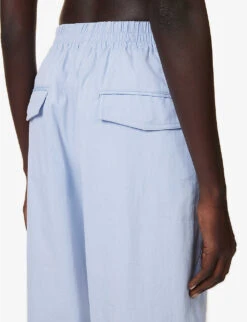 Dion Lee Wide-leg Mid-rise Cotton Cargo Trousers -Selfridges Store R04181852 GLACIER ALT06