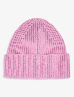 Acne Studios Logo-patch Wide-brim Wool Beanie 8-10 Years -Selfridges Store R04182377 BUBBLEPINK ALT02
