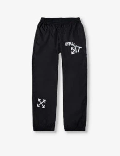 Brand-print Tapered-leg Shell Jogging Bottoms 4-12 Years