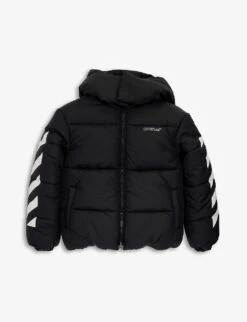 Striped Quilted Shell Hooded Jacket 8-12 Years