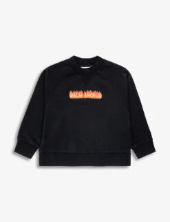 Palm Angels Flames Logo-print Cotton-jersey Sweatshirt 4-12 Years