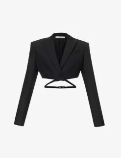 Philosophy Di Lorenzo Serafini Cropped Peak-lapel woven Jacket