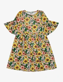 Molo Chasity Floral-print Stretch Organic-cotton Dress 2-12 Years