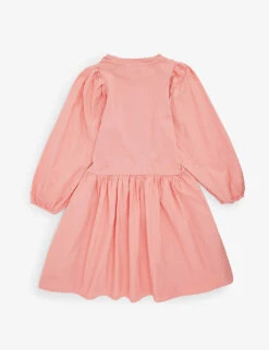 Molo Cosette Puff-sleeve Organic-cotton Dress 2-12 Years -Selfridges Store R04184132 DUSTYROSE ALT02