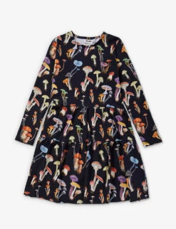 Molo Chia Mushroom-print Organic Stretch-cotton Dress 2-12 Years