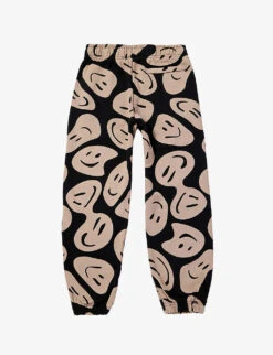 Molo Adan Smiley-print Organic Cotton-jersey Jogging Bottoms 4-10 Years -Selfridges Store R04184157 SMILEONBLACK ALT02