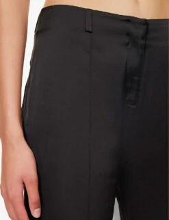 Acne Studios Pippen Flared-leg Low-rise Stretch-woven Trousers -Selfridges Store R04184385 BLACK ALT04