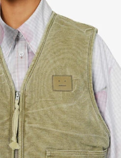 Acne Studios Ohady Face-patch Cotton-canvas Vest 9 Acne Studios Ohady Face-patch Cotton-canvas Vest -Selfridges Store R04185132 KHAKIBEIGE ALT04