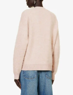 Acne Studios Rives Relaxed-fit Mohair Wool-blend Cardigan 8 Acne Studios Rives Relaxed-fit Mohair Wool-blend Cardigan -Selfridges Store R04185151 FADEDPINK ALT03