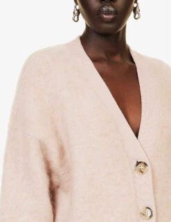 Acne Studios Rives Relaxed-fit Mohair Wool-blend Cardigan 9 Acne Studios Rives Relaxed-fit Mohair Wool-blend Cardigan -Selfridges Store R04185151 FADEDPINK ALT04