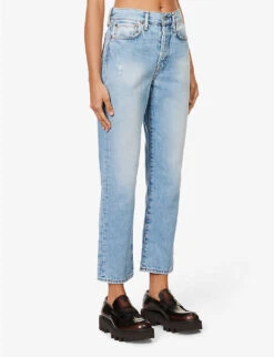 Acne Studios Mece Straight-leg High-rise Vintage-wash Jeans -Selfridges Store R04185164 LIGHTBLUE ALT02