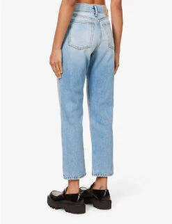 Acne Studios Mece Straight-leg High-rise Vintage-wash Jeans -Selfridges Store R04185164 LIGHTBLUE ALT03