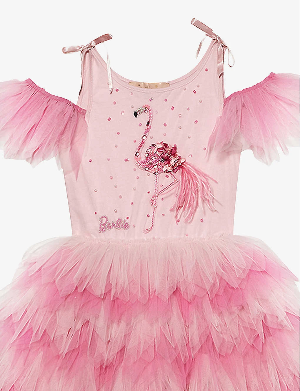 Tutu Du Monde X Barbie Flamingo Embroidered Woven Dress 4-11 Years 2 Tutu Du Monde X Barbie Flamingo Embroidered Woven Dress 4-11 Years - Image 2