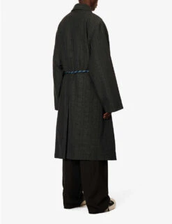 Mac Check-pattern Relaxed-fit Wool-blend Coat -Selfridges Store R04186228 BLACK ALT03