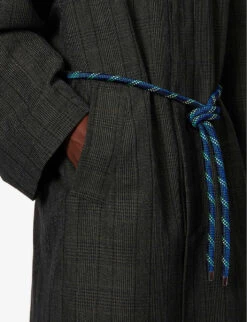 Mac Check-pattern Relaxed-fit Wool-blend Coat -Selfridges Store R04186228 BLACK ALT04