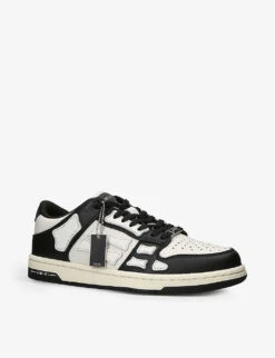 Amiri Skel Panelled Leather Low-top Trainers 6 Amiri Skel Panelled Leather Low-top Trainers -Selfridges Store R04186295 BLKWHITE ALT02