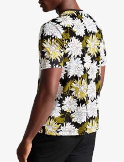 Ted Baker Florid Floral-print Short-sleeve Cotton T-shirt -Selfridges Store R04186341 MULTICOL ALT02