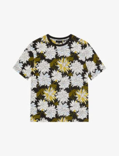 Ted Baker Florid Floral-print Short-sleeve Cotton T-shirt