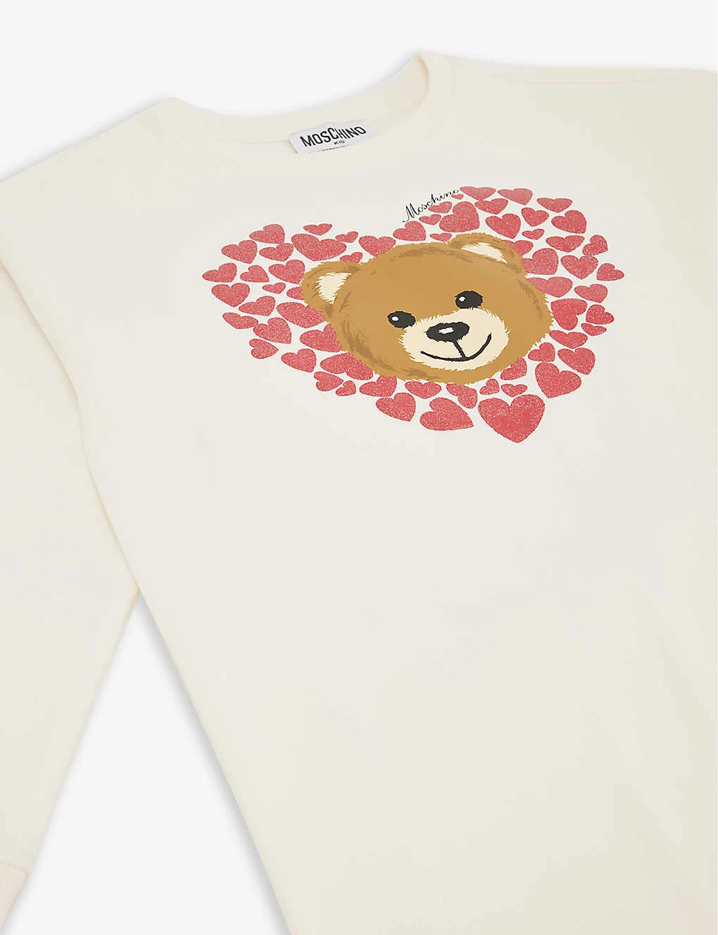 MOSCHINO Bear And Heart-print Stretch-cotton Dress 4-14 Years 2 MOSCHINO Bear And Heart-print Stretch-cotton Dress 4-14 Years - Image 2
