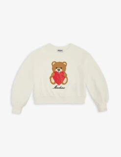 MOSCHINO Bear Heart-print Stretch-cotton Sweatshirt 4-14 Years