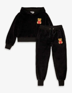 MOSCHINO Bear-appliqué Velour-texture Cotton-blend Tracksuit 4-12 Years