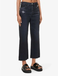 FRAME Le Jane Crop Straight-leg High-rise Jeans -Selfridges Store R04187454 INKWELLRIPS ALT02
