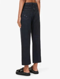 FRAME Le Jane Crop Straight-leg High-rise Jeans -Selfridges Store R04187454 INKWELLRIPS ALT03