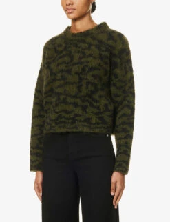 FRAME Abstract-intarsia Relaxed-fit Knitted Jumper -Selfridges Store R04187489 SURPLUSMULTI ALT02