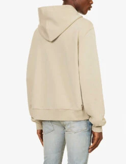 Amiri Bar Graphic-print Cotton-jersey Hoody -Selfridges Store R04188174 TAN ALT03