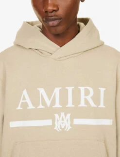 Amiri Bar Graphic-print Cotton-jersey Hoody -Selfridges Store R04188174 TAN ALT04