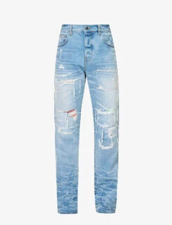 Amiri Aloha MX1 Distressed Straight-leg Jeans