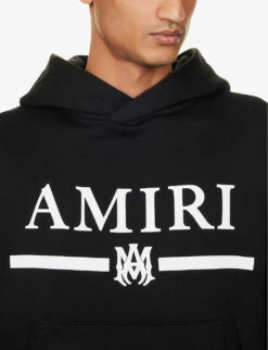 Amiri Bar Graphic-print Cotton-jersey Hoody 9 Amiri Bar Graphic-print Cotton-jersey Hoody -Selfridges Store R04188192 BLACK ALT04