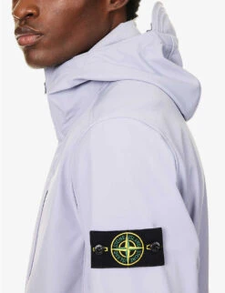 Stone Island Soft Shell-R_e.dye Logo-badge Hooded Stretch-woven Jacket -Selfridges Store R04188742 LAVENDER ALT04
