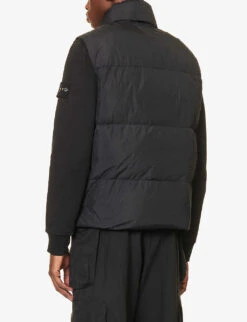 Stone Island Funnel-neck Brand-patch Regular-fit Shell-down Gilet -Selfridges Store R04188743 BLACK ALT03