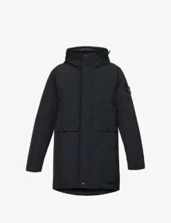 Stone Island Funnel-neck Brand-badge Regular-fit Shell-down Hooded Parka