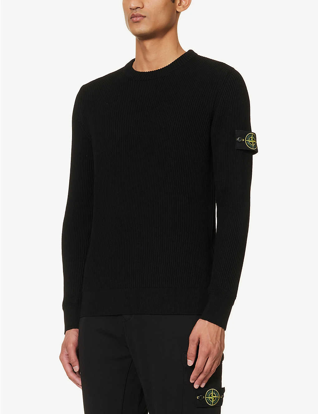 Stone Island Brand-badge Crewneck Wool-knit Jumper 3 Stone Island Brand-badge Crewneck Wool-knit Jumper - Image 3
