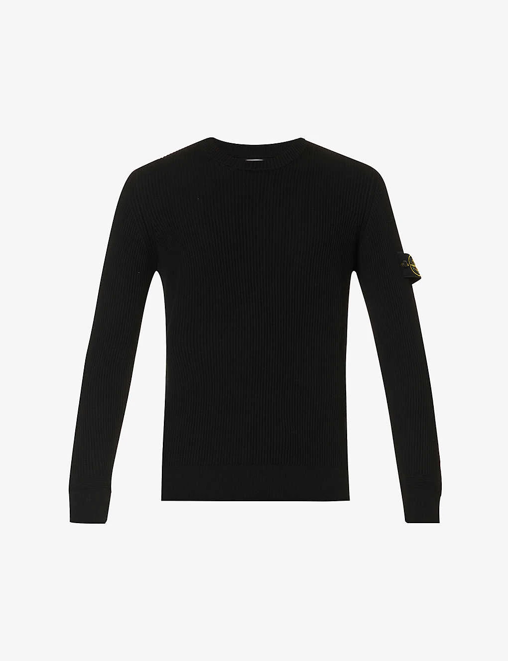Stone Island Brand-badge Crewneck Wool-knit Jumper 1 Stone Island Brand-badge Crewneck Wool-knit Jumper