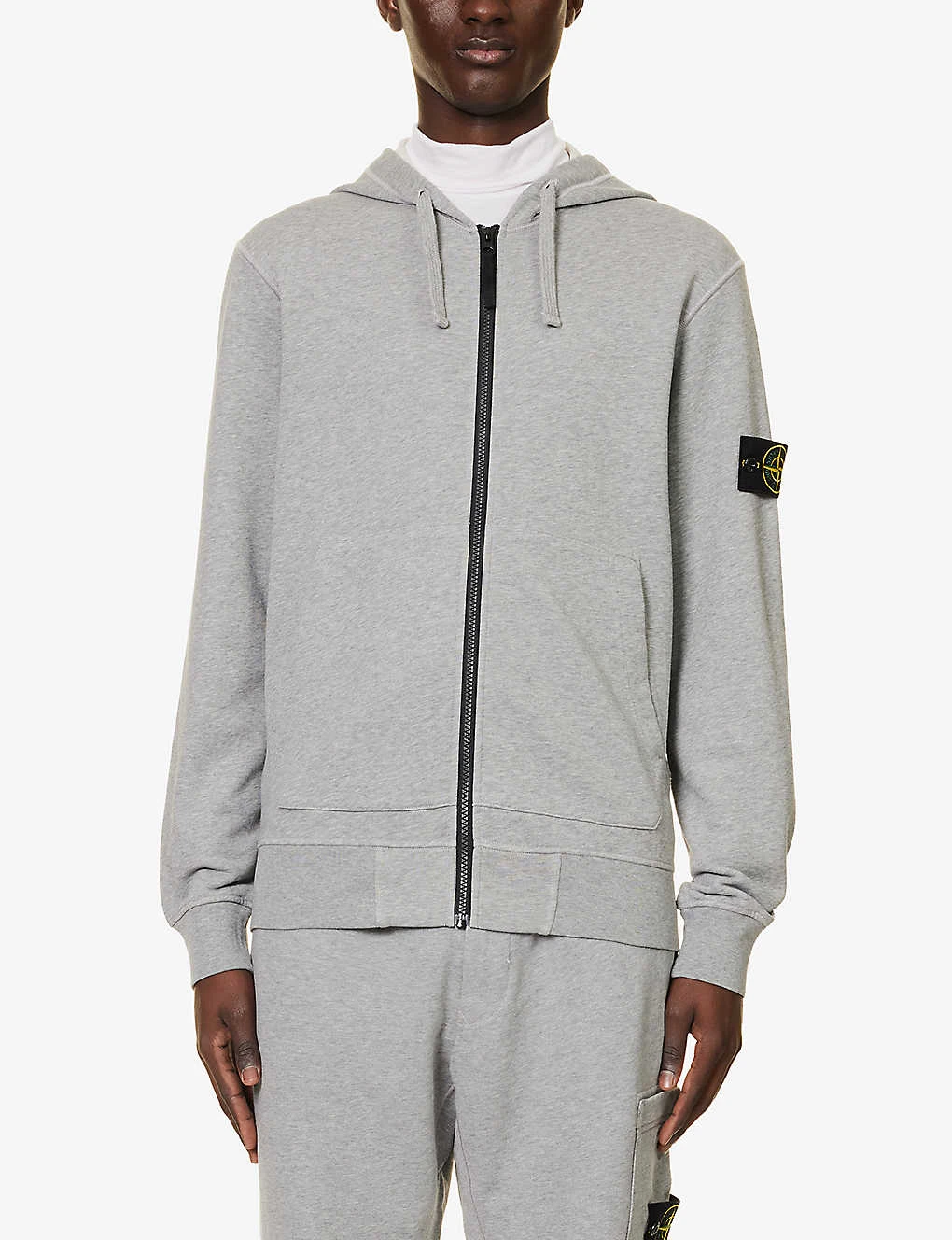 Stone Island Logo-badge Regular-fit Cotton-jersey Hoody 3 Stone Island Logo-badge Regular-fit Cotton-jersey Hoody - Image 3