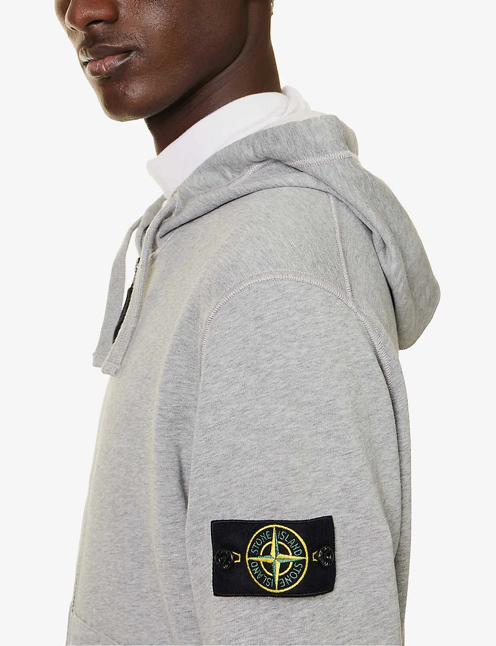 Stone Island Logo-badge Regular-fit Cotton-jersey Hoody 5 Stone Island Logo-badge Regular-fit Cotton-jersey Hoody - Image 5