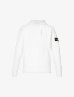 Stone Island Logo-badge Relaxed-fit Cotton-jersey Hoody