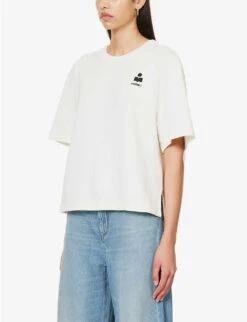 Isabel Marant Etoile Mona Logo-print Cotton-blend Sweatshirt -Selfridges Store R04188802 WHITE ALT02