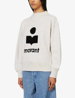 Isabel Marant Etoile Moby Logo-printed Cotton-blend Sweatshirt -Selfridges Store R04188804 ECRU ALT02
