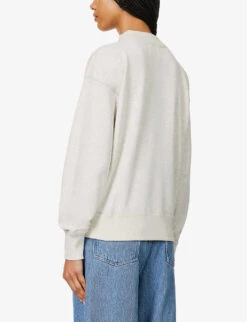 Isabel Marant Etoile Moby Logo-printed Cotton-blend Sweatshirt -Selfridges Store R04188804 ECRU ALT03