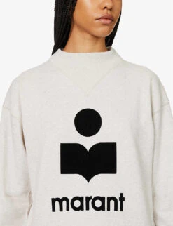 Isabel Marant Etoile Moby Logo-printed Cotton-blend Sweatshirt -Selfridges Store R04188804 ECRU ALT04