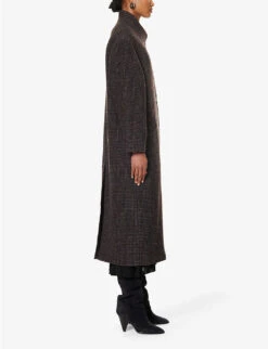 Isabel Marant Etoile Sabine Brushed-texture Wool Coat -Selfridges Store R04188805 BROWN ALT02