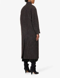 Isabel Marant Etoile Sabine Brushed-texture Wool Coat -Selfridges Store R04188805 BROWN ALT03